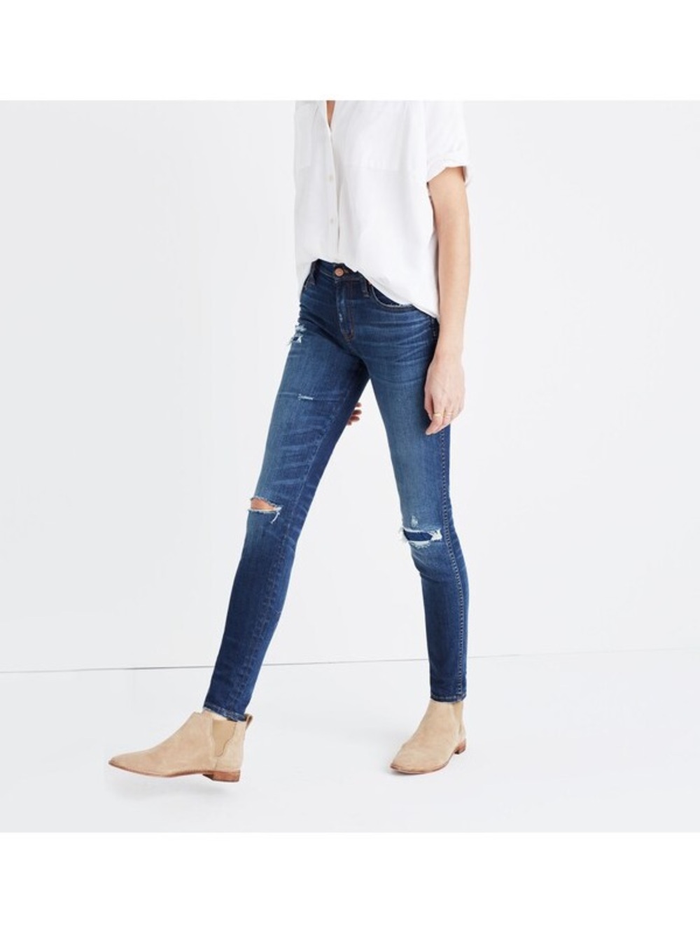 Madewell 9" High-Rise Skinny Jeans: Ripped and Patched Edition in Marion